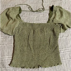 Abercrombie smocked flutter sleeve top.
